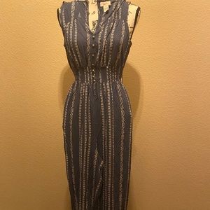 Women’s blue jumpsuit casual summer sleeveless blue